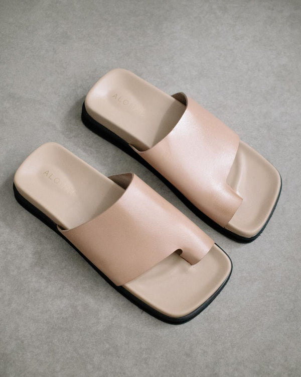 Toe Ring Flop Stone Beige